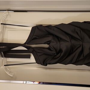 Brand new, black rouched halter dress!